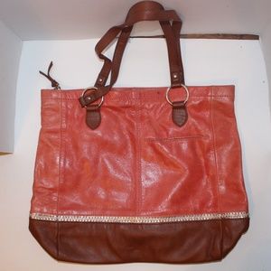 Pink Brown Leather Bag Purse The Sak Boho Style